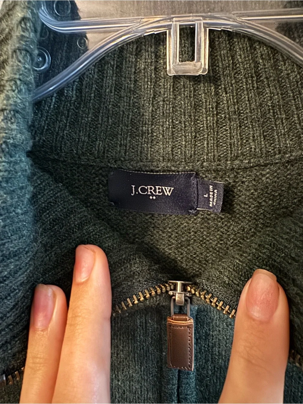 J.Crew Men's 100% Lambswool Quarter-Zip Sweater